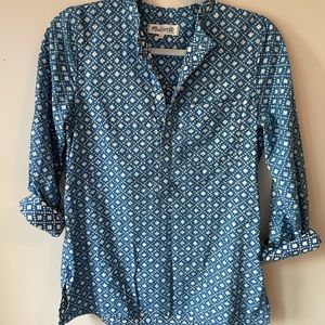 Madewell Floral Stamp Popover Chambray